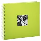 Hama Fotoalbum Jumbo 36x32 cm (Spiral-Album mit 50 weißen Seiten, Fotobuch mit Pergamin-Trennblättern, Album zum Einkleben und Selbstgestalten) grün