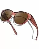 LVIOE Sonnenbrille für brillenträger Damen Runde Fit-over Überbrille mit UV-Schutz