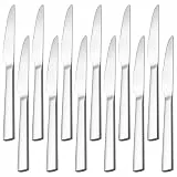 HaWare Tafelmesser 12 Stück, Edelstahl Frühstücksmesser Buttermesser, 22,8cm Steak Bestck Messer Menümesser Set für Haus/Restaurant/Hotel, Hochglanzpoliert & Spülmaschinenfest