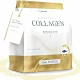 GOLDEN SHINE Marine Collagen Pulver 600g reines Fischkollagen Hydrolysat Peptide Typ 1 inkl: Messlöffel exzellente Löslichkeit geschmacksneutraleres Meereskollagen 60 Tage Vorrat geprüfte Qualität