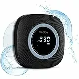 MEDION S66884 Duschradio mit Bluetooth (Badradio, UKW Radio, Saugnapf, LED-Display, IPX6 Wasserdicht, integrierter Akku, MD43884) schwarz