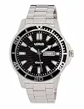 Lorus Herren Analog Quarz Uhr mit Metall Armband RH355AX9, Schwarz
