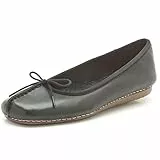 Clarks Damen Freckle Ice Ballerinas, Schwarz Black Leather, 39.5 EU