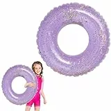 LUMOOM Schwimmring Aufblasbarer, Schwimmreifen mit Glitzer, Sommer Schwimming Ring für Pool Sandstrand Party, Pailletten Schwimmring ab 2 Jahre für Kinder und Jugendliche, Schwimmen im Strand (Lila)