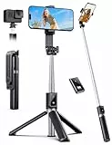ANXRE Selfie Stick Stativ mit FernauslöSer, 360° Drehbarer Tragbar 106cm Handystativhalter Stativbeine Compatible with iPhone Samsung Android Smartphone
