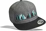 Baddery Outdoor Cap Flexfit Snapback : Woodlands - Kappe Herren & Damen - Kletter Ausrüstung Wander Zubehör (One Size Grey)