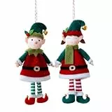 Toyvian 2 Stück Weihnachtswichtel Plüschfiguren Weiche Elf Pärchen Deko Vielseitige Weihnachtsbaum Hänger Süße Elf Puppen für Festliche Wohnaccessoires und Geschenkideen