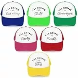 HFZCV 6er Set Lustige Baseball Cap für Erwachsene, Party Trucker Caps Herren Bunte Baseballkappe mit lustigen Sprüchen für Kostüme Karneval JGA, Team Outfit & Festival
