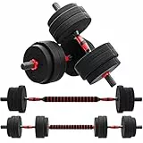 HOMCOM 2 in 1 Hanteln Set 25 kg verstellbare Kurzhantel & Langhantel professionell Dumbbell Krafttraining und Gewichtheben für Zuhause Fitness