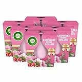 Air Wick Wohlfühl-Duftkerze im Glas – Duft: Raspberry Rose Splash – Je bis zu 20 Stunden Brenndauer – Enthält natürliche ätherische Öle – 6 x 105 g Duftkerzenset