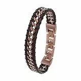 JOOP! Armband Edelstahl Herren Armschmuck, 18,5+1,5+1,5 cm, Braun, Kommt in Schmuck Geschenk Box, 2038038