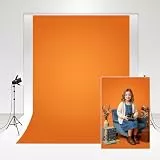 Kate Photo Studio Hintergrund Orange 1,5x2,2m(5x7ft) Reine Mikrofaser Faltbarer Hintergrund Fotografie Requisiten Dickes weiches Tuch für Baby-Fotoshooting Hautfreundlich