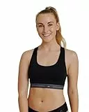 DANISH ENDURANCE Microfiber Racerback Sport Bralette aus recyceltem Polyester, 1 Pack (Schwarz, XX-Large)