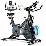 Wenoker Heimtrainer Fahrrad mit App,Leises Ergometer Hometrainer Fahrrad mit Magnetwiderstand,Spinning Bike Indoor Fitnessbikes für Kardio-Training zu Hause,Bis 160KG