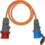 Brennenstuhl Camping Adapterkabel/CEE-Adapter mit 400V/16A CEE-Stecker und 230V/16A CEE-Kupplung (1,5m Kabel in orange, H07RN-F 3G2,5, ständiger Einsatz im Außenbereich IP44, Made in Germany)