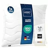 LILENO HOME Kopfkissen 80x80 cm [1er Set] MEDIUM mit 850g Kissen-Füllung - Bett oder Deko Kissen mit Reißverschluss zum Anpassen - Waschbar bis 95° - Sofa-Kissen & Zierkissen für Couch/Bett