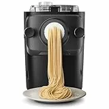 Philips 7000 Serie PastaMaker, Perfekte Nudeln Selbstgemacht, Automatisches Wiegen, 8 Pastasorten, Einfache Reinigung, bis zu 8 Portionen, ProExtrude-Technologie, Vegan, Glutenfrei, Schwarz(HR2665/93)