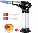 Flintronic Küchenbrenne Flambierbrenner, Nachfüllbar Butan Gasbrenner mit 3 Düse, 2 Bürsten, Lötbrenner mit Sicherheitsschloss für Creme Brulee, Kochen, BBQ, Camping (Butan Inbegriffen Nicht) Schwarz