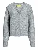 JJXX Damen JXADEN Structure Knit Cardigan, Light Grey Melange, Large