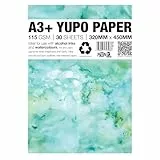 Punkcards Yupo Papier – Alkoholtinten – Yupo Papier A3 – Kunstpapier mit Alkoholtinte – für Künstler und Maler – 30 Blatt – 115 g/m² – A3+ – 320 mm x 460 mm