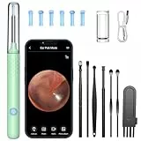 Ohrenschmalz Entferner Otoskop, LMECHN WiFi Ohrenreiniger mit 6 LEDs, 1920P Ohrreiniger für Erwachsene mit 3,5mm Linse, IP67 Wasserdicht Ohrreiniger für iPhone, iPad und Android-Smartphones(Grün)