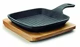 LACOR Mini Grill Magma, Gusseisen, Schwarz, 21 cm, 25876