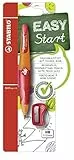STABILO - Ergonomischer Druck-Bleistift für Rechtshänder - EASYergo 3.15 in orange/rot - inkl. 1 dicken Mine - Härtegrad HB & Spitzer