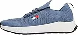 Tommy Jeans Herren Runner Sneaker Knitted Low Top, Blau (Blue Moment), 42