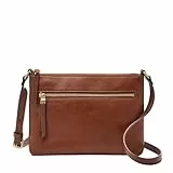 Fossil Damen Fiona Groß oder Klein Crossbody Geldbörse Handtasche für Frauen, Braun, Größe S, Small