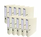 Exacompta 53750E 10er Pack Premium PVC-Ordner Prem´Touch Pastell. 7 cm breit DIN A4 Ringordner Aktenordner Briefordner Büroordner Plastikordner Schlitzordner Perlweiß