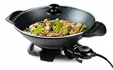 DOMO DO8708W Elektrischer Wok - Mit Glasdeckel - 5 Liter - Schwarz