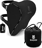 SNUGL Auto Kopfstütze Kissen - Memory Foam Auto Nackenkissen | Zwei Verstellbare Riemen | Atmungsaktiver & Abnehmbarer Bezug | Ergonomisches Design | Reise-Nackenkissen für Auto (Schwarz)