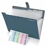 KONVINIT Dokumentenmappe a4 - Fächermappe Mappe mit 7 Fächern PP Erweitern Document Organizer File Folder für Papier Organizer Büro Hause Schul Organizer,blau