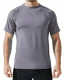 Arcweg Herren Rashguard UV T-Shirt Schwimm Shirt Kurzarm Schnell Trocknend Wassersurf-Shirt UPF 50 Tops Badeshirts