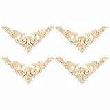 Fdit 4 stücke Unlackiert Holz Geschnitzte Ecke Onlay Applique Rahmen Möbel Wohnkultur Dekorative Holz Geschnitzte Onlay Applique Tür Decor Europäischen Stil Applique MEHRWEG VERPAKUNG(2#)