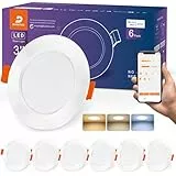 DUSKTEC Einbaustrahler LED Smart, LED Spots 230V 7W Dimmbar mit APP, Deckenspots Warm und Kaltweiss 2700K-6000K, Kompatibel mit Alexa, Spots Deckenleuchte, Einbauleuchten Decke 68mm für Bad 6er Set
