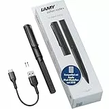 LAMY Safari Note+ All Black iPad Stift – Stylus Pen mit Palm Rejection, Neigungssensitivität & ergonomischen Griff – kompatibel mit verschiedenen iPad Modellen – bis zu 10 Stunden Akkulaufzeit