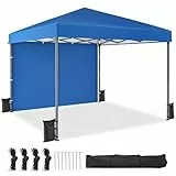 YITAHOME Pavillon Faltpavillon, Faltbarer Stabil Pop up Wetterfester Gartenpavillon mit UV-Schutz, höhenverstellbar für alle Jahreszeiten ideal für Märkte Pool Wasserdicht und robust 3x3M Blau