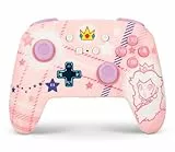 Verbesserter Kabelloser PowerA-für Nintendo Switch - Prinzessin-Peach-Plaid, Nintendo Switch Lite, Gamepad, Spiele-Controller, Bluetooth-Controller, Aufladbar, Offiziell Lizenziert