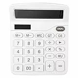 Gvolatee Taschenrechner, Tischrechner mit 12-Stelligem Großem LCD-Display, Mini Taschenrechner Standard Funktion, Tischtaschenrechner mit Großem Tasten, für Büro, Zuhause und Schule, Weiß