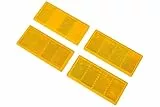 Rückstrahler Set Orange 4 Stück 90x40mm selbstklebend Anhänger Reflektor Konturmarkierung für PKW Anhänger Busse Lieferwagen LKW Trailer witterungsbeständig