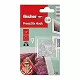 fischer Bilderkralle, Bilderhaken in Weiß, Montage ohne Bohren & Werkzeug, der bessere Nagel, Wandhaken zur Befestigung von Bildern, Deko, Uhren, uvm., 24 Stück