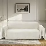 BellaHills Sofa Überzug 3 Sitzer Wasserdicht Sofaüberwurf Kratzschutz Sofa Katze Sofabezug Waschbar Chenille Sofaschoner Schutzdecke Couch Überzug Beige