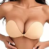 Klebe BH Push up Ohne Träger Unsichtbarer Trägerloser BH Push up Strapless Bra Selbstklebender Klebebh für Rückenfreies Kleid Klebe-BHS Große Brust und Sticky Bra für Kleine Brüste