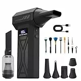 LAIVIYA 2-in-1 Elektrische Staubgebläse Staubsauger 150000 U/min 4-Gang Einstellbare Electric Air Duster Gebläse Druckluft mit Digital Display für Computer Tastatur Haus Outdoor Auto Reinigungsset
