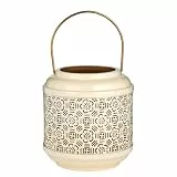 BUTLERS Windlicht 15x15x16 cm Eisen - Wabi SABI - Leuchte mit faszinierendem Schattenspiel | Deko Laterne im Geometrie-Look | Dekoration für Wohnzimmer, Balkon