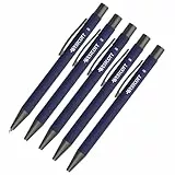 Westcott PRIMESOFT-XB Kugelschreiber 5 Stück | 5er Set Blaue Premium Kugelschreiber aus Aluminium | Dokumentenecht mit blauer Tinte | Strichstärke XB 1,4 mm | E-745005 00
