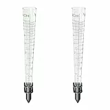 Relaxdays Regenmesser 2er Set, Wandmontage, Niederschlagsmesser Garten, Skala 160 mm/m², Kunststoff, transparent/grau