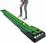 Asgens Minigolf für zuhause, Putting Matte mit Auto-Rückkehr & Kunstrasen – Minigolf Set mit 3 Golfbällen, Putting Trainer Indoor/Outdoor für Anfänger & Profis