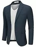 COOFANDY Sakko Herren Blazer Sportlich Jackett Freizeit Anzugjacken Sportsakko Business Modern Navyblau M